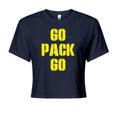 Go Pack Go Green Bay Cropped T-Shirt Navy Blue