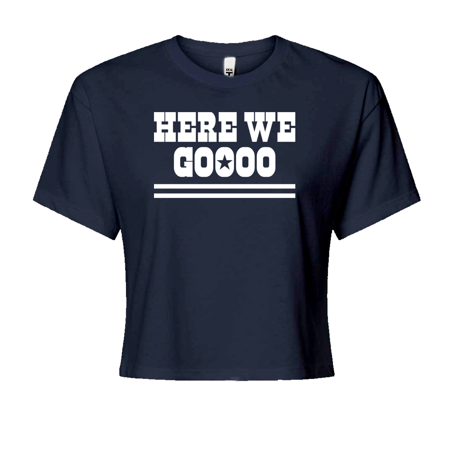 Here We Go Dem Boys Dallas Football Cropped T-Shirt Navy Blue