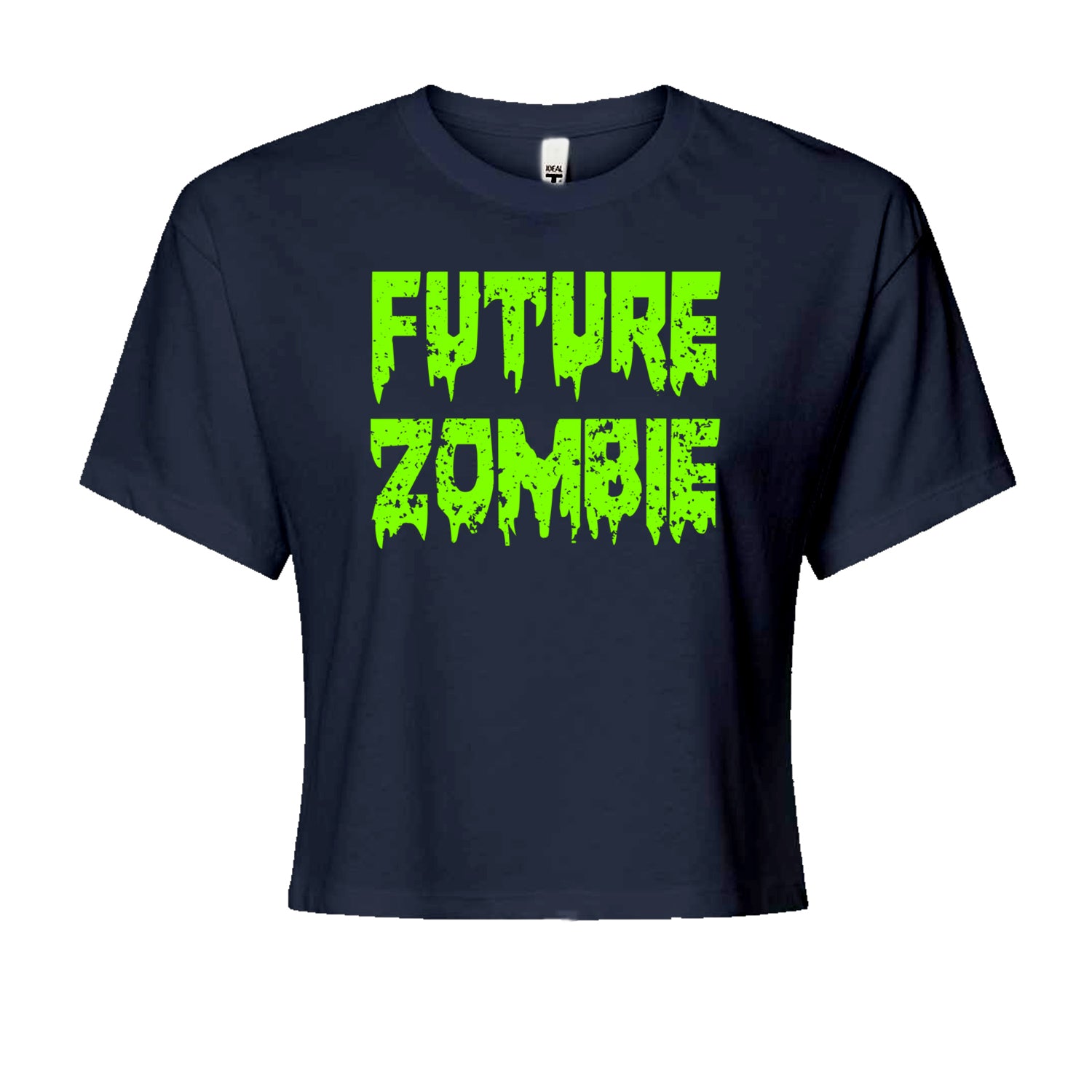 Future Zombie Horror Cropped T-Shirt Navy Blue