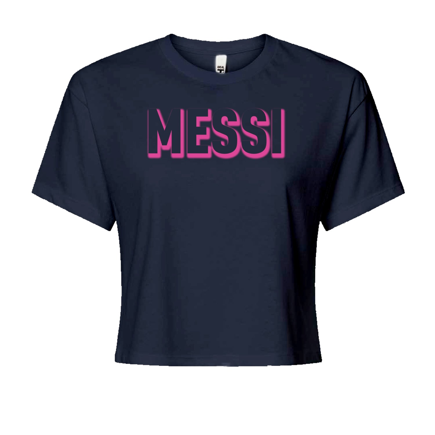 Messi OUTLINE Miami Futbol Cropped T-Shirt Navy Blue