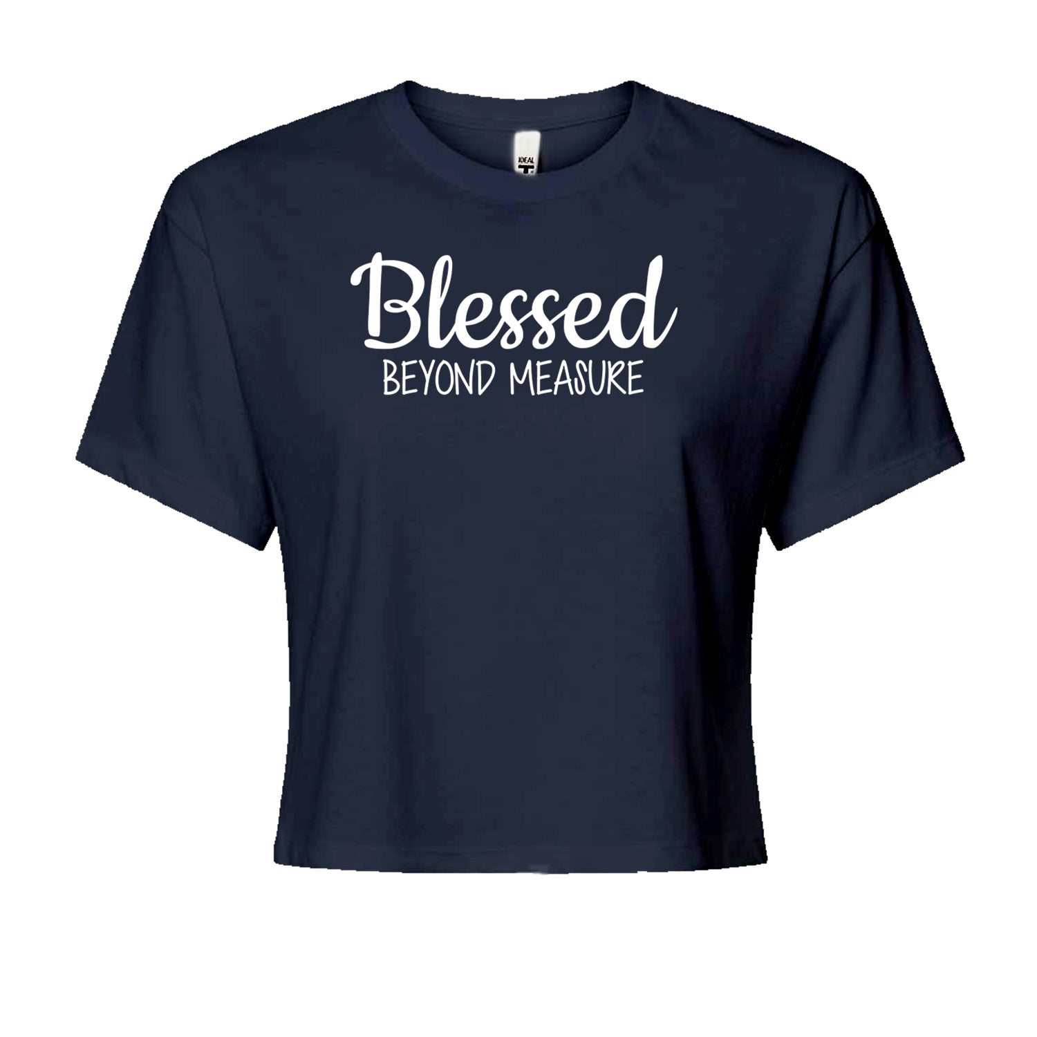 Blessed Beyond Measure Cropped T-Shirt Navy Blue