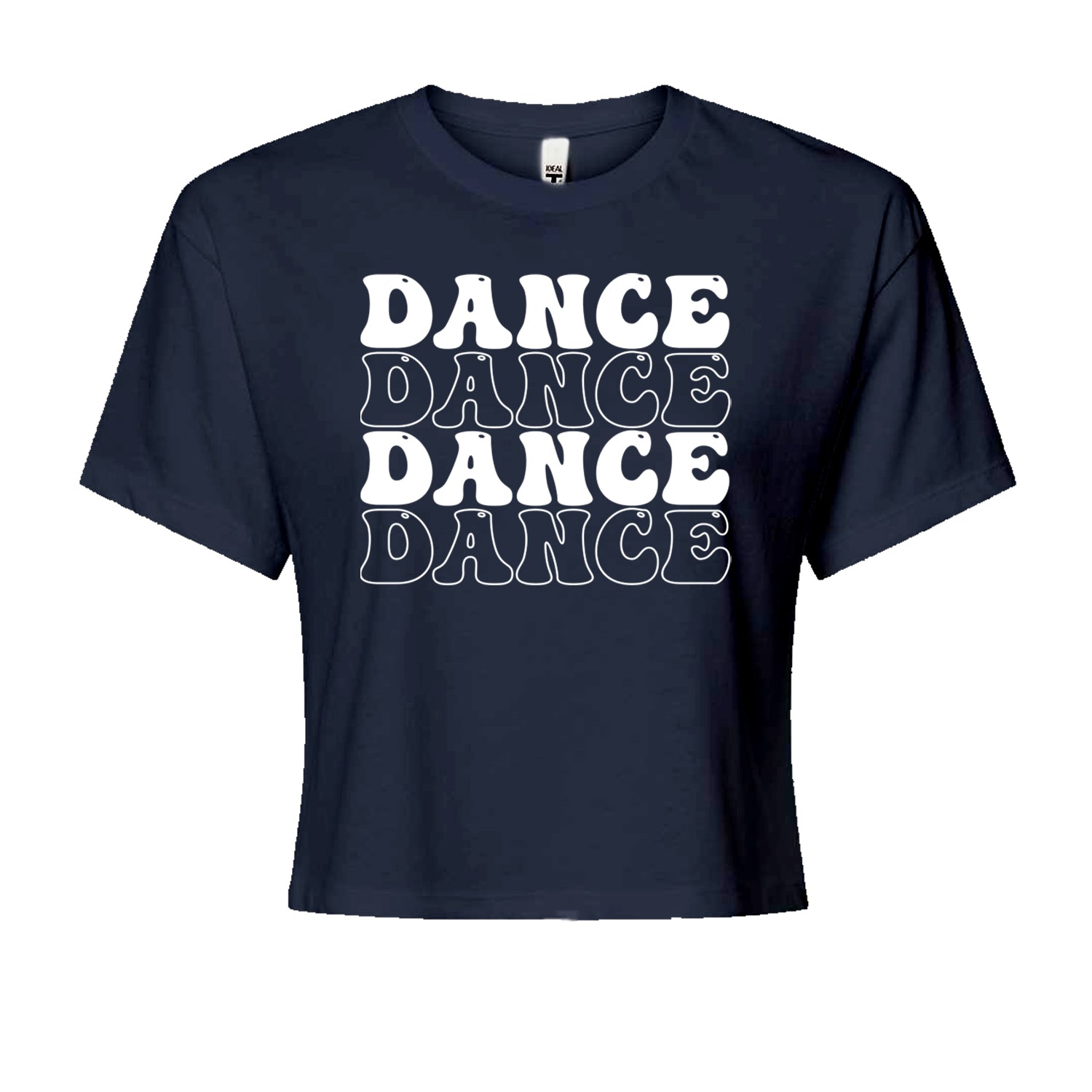 Dance Dance Dance Dance Cropped T-Shirt Navy Blue