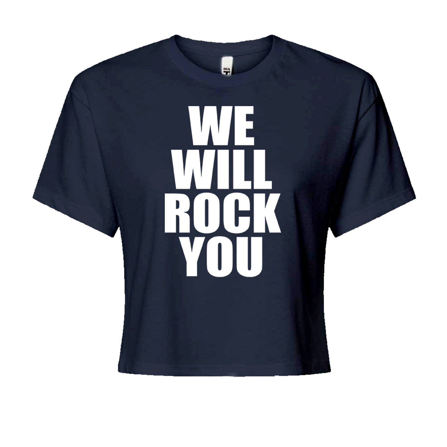 We Will Rock You Cropped T-Shirt Navy Blue