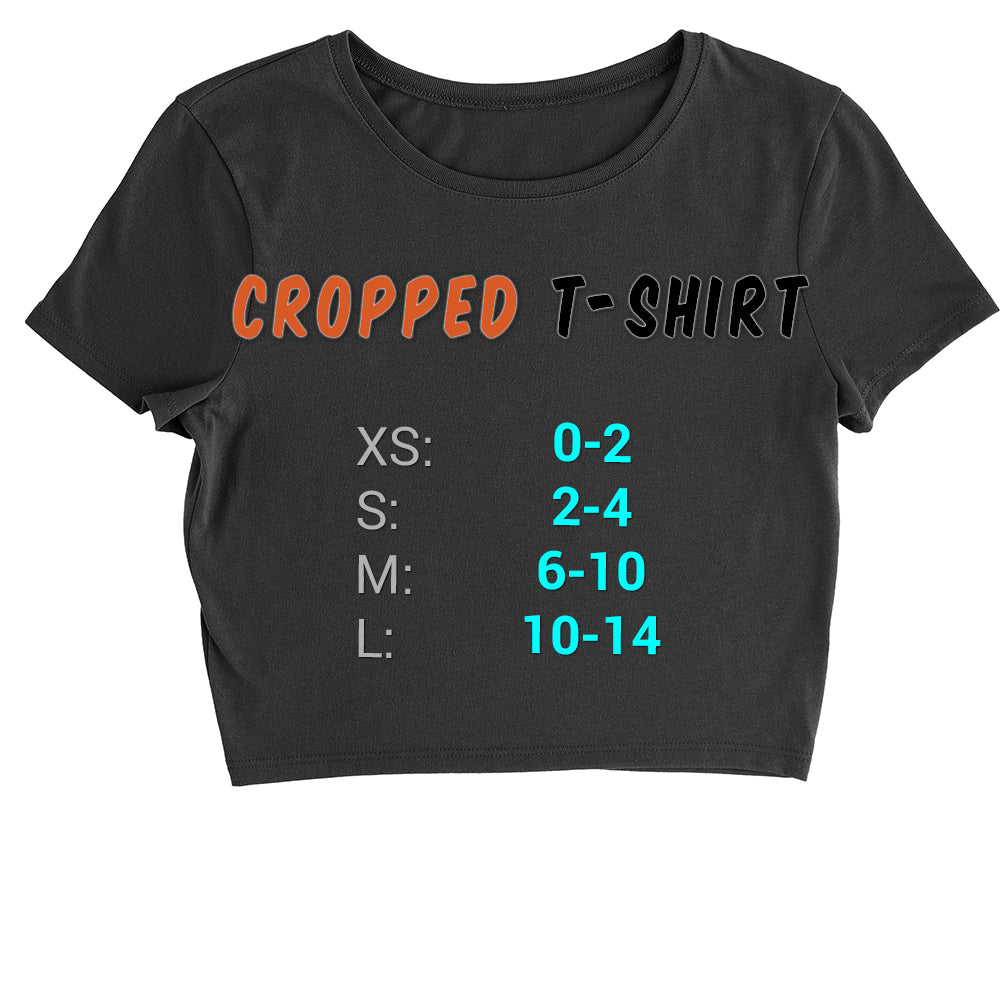 Women's Crop T-Shirt size chart