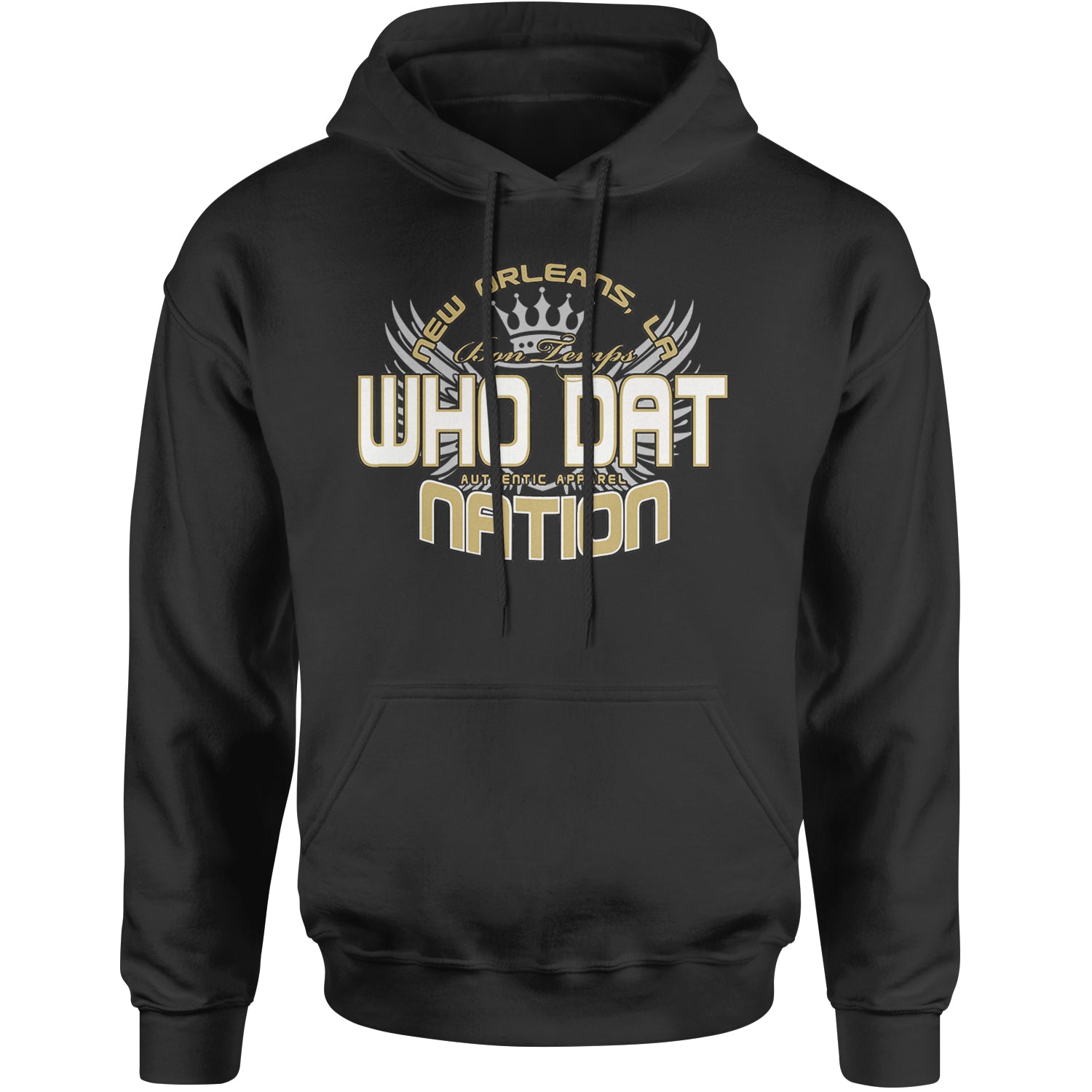Who Dat Nation New Orleans (Color) Adult Hoodie Sweatshirt Black