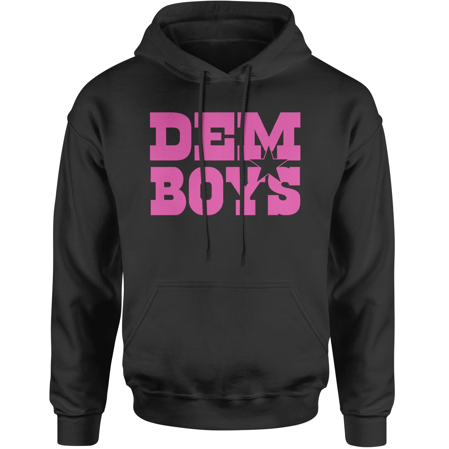 Dem Boys Hot Pink Dallas  Adult Hoodie Sweatshirt Black