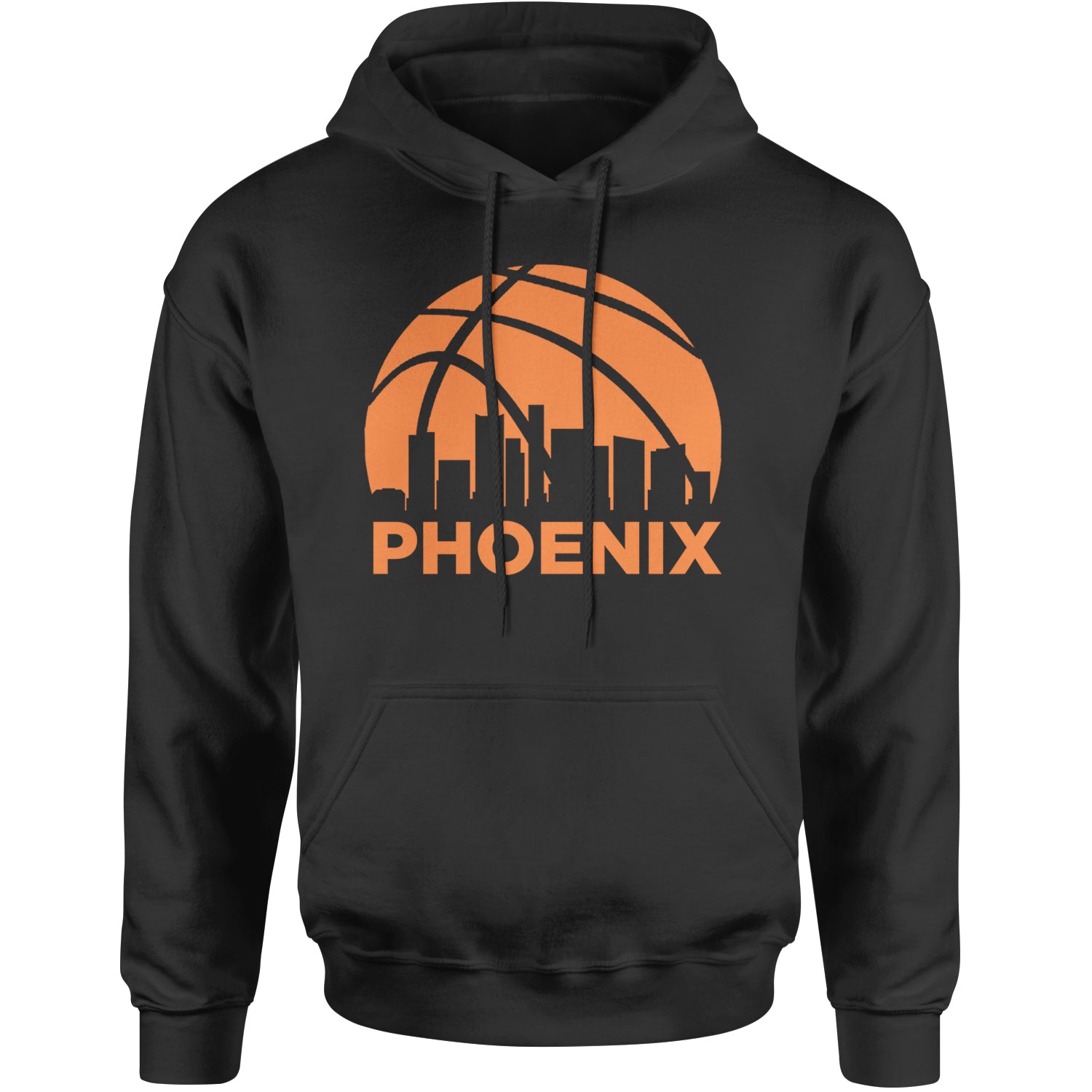 Phoenix Basketball Sunset City Skyline Adult Hoodie Sweatshirt Black