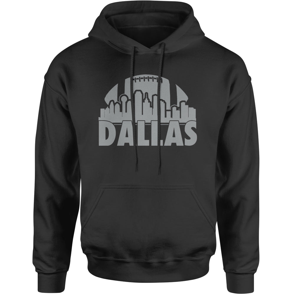 Dallas Texas Skyline Adult Hoodie Sweatshirt Black