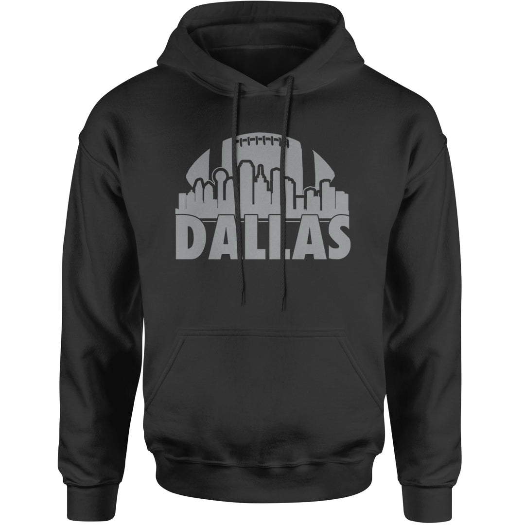 Dallas Texas Skyline Adult Hoodie Sweatshirt Black