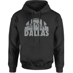 Dallas Texas Skyline Adult Hoodie Sweatshirt Black