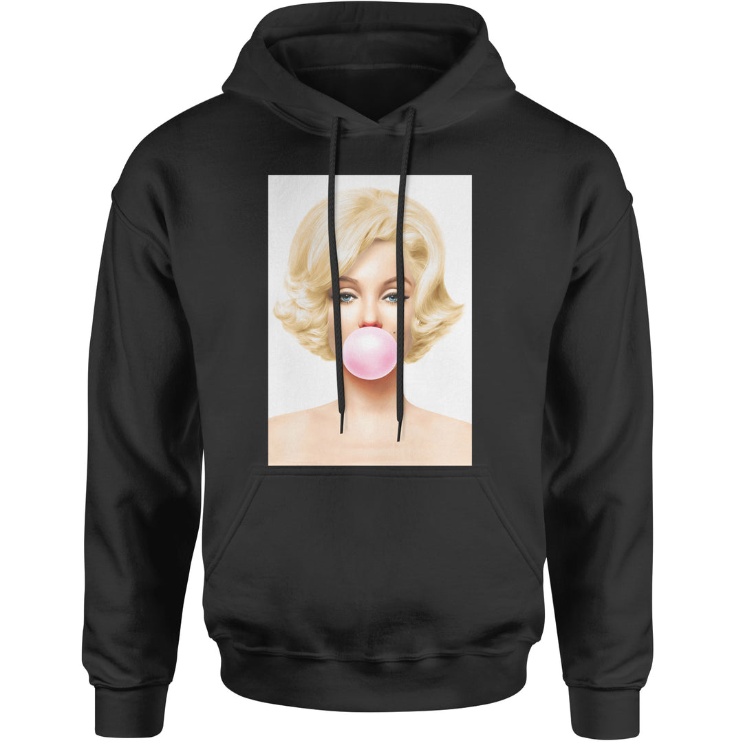 Ms. Monroe Pink Bubble Gum American Icon Adult Hoodie Sweatshirt Black