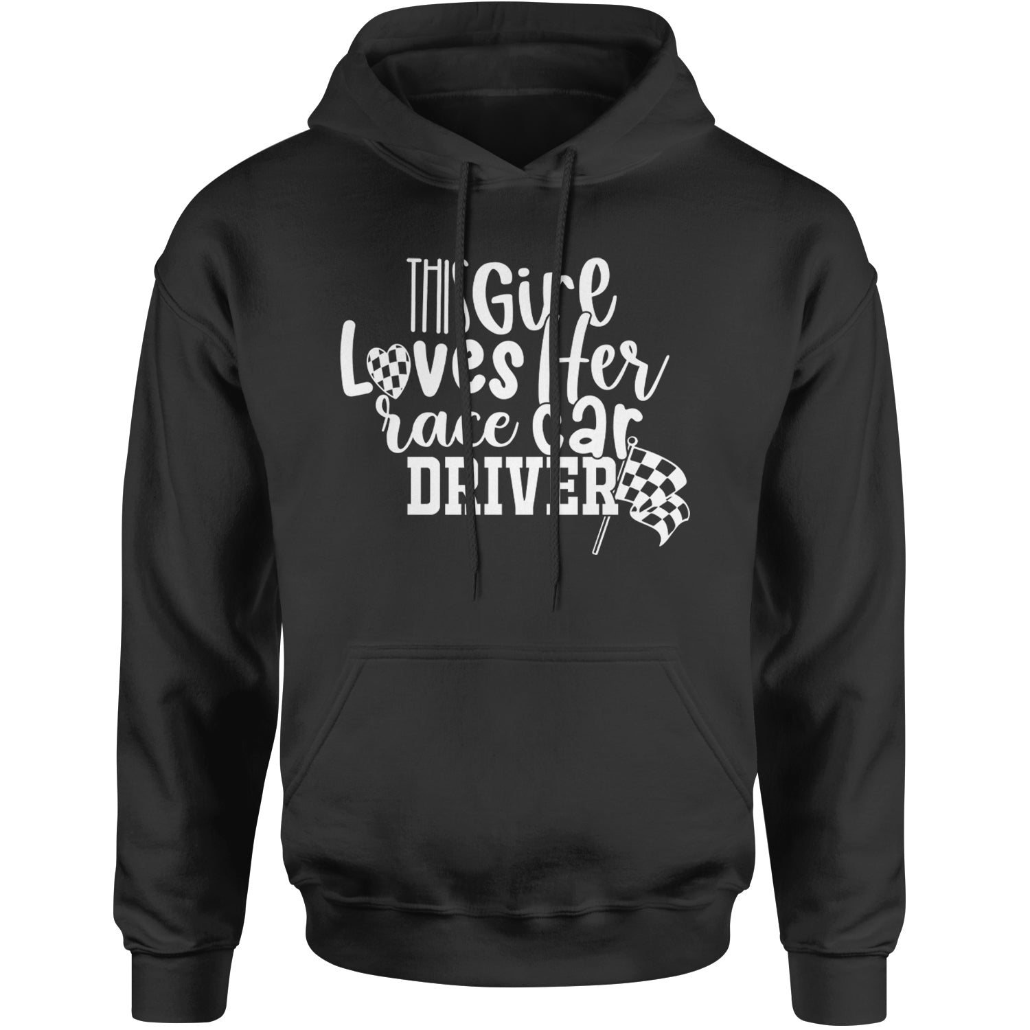 This Girl Loves Her Racecar Driver Adult Hoodie Sweatshirt Black