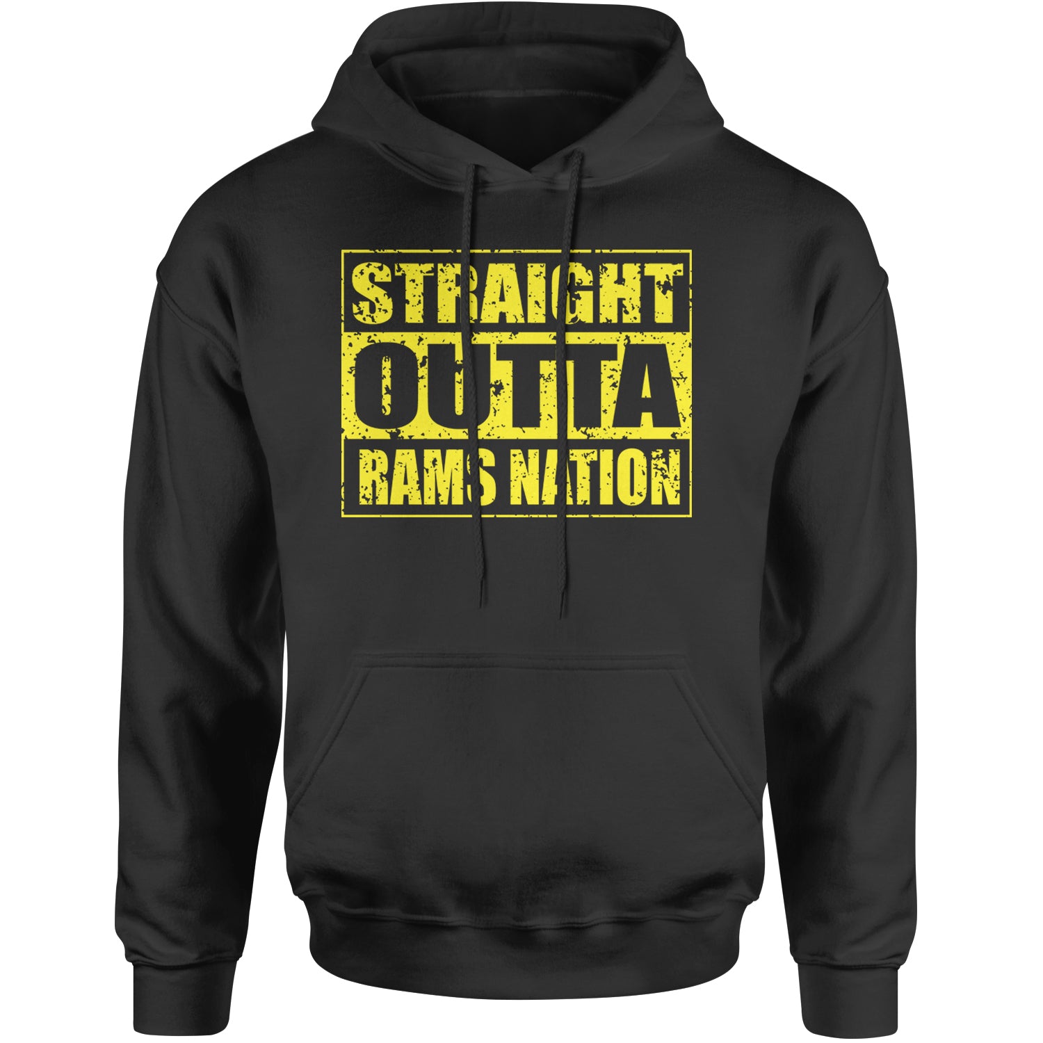 Straight Outta Rams Nation   Adult Hoodie Sweatshirt Navy Blue