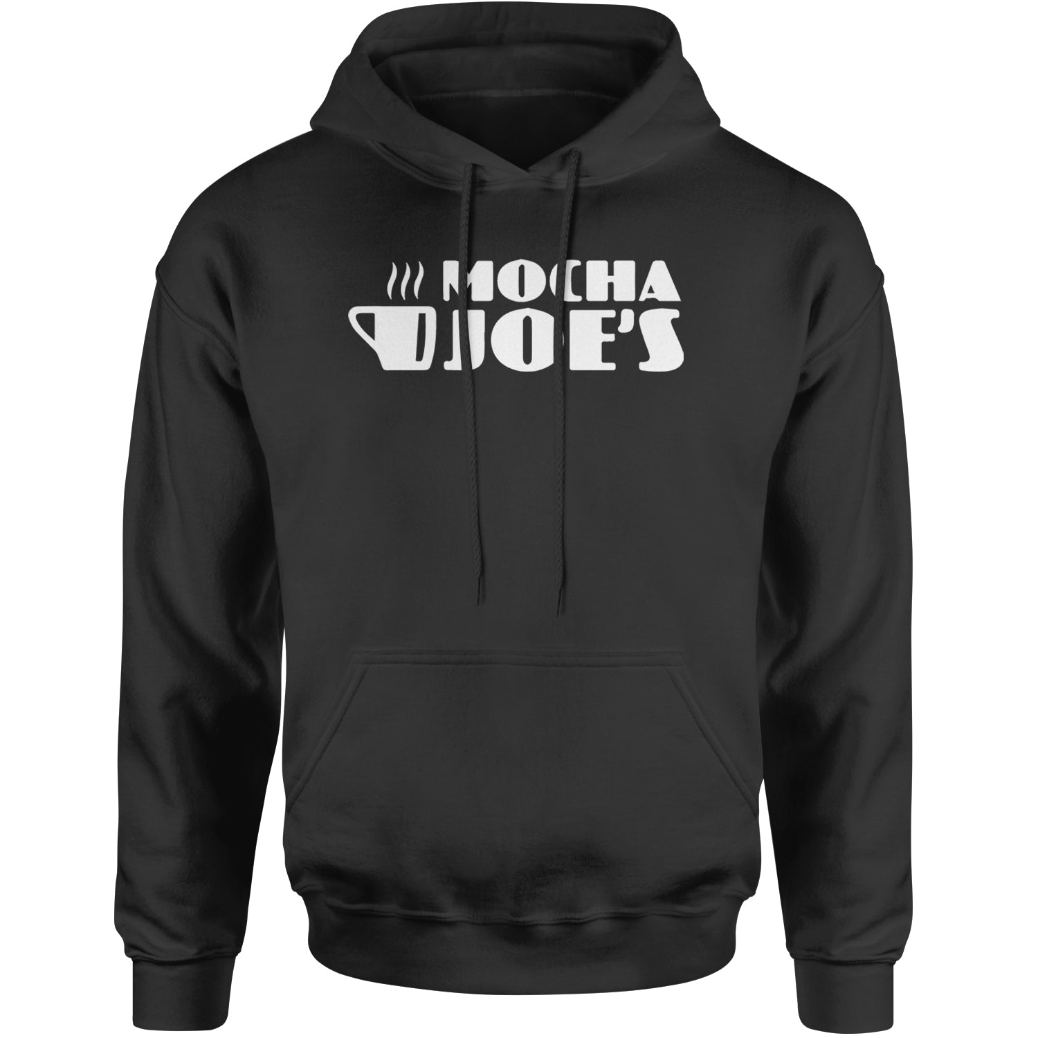 Mocha Joe's Enthusiastic Coffee Adult Hoodie Sweatshirt Black