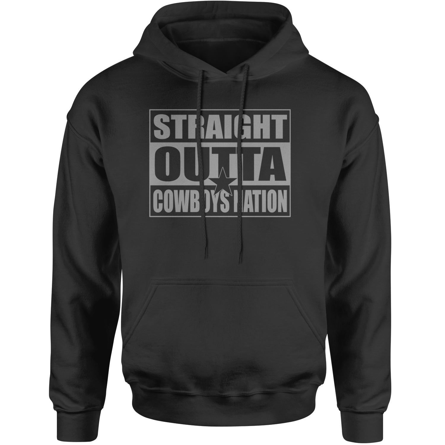 Straight Outta Cowboys Nation   Adult Hoodie Sweatshirt Navy Blue