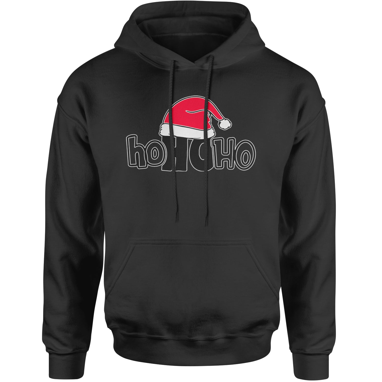 Ho Ho Ho Santa Christmas Hat Adult Hoodie Sweatshirt White