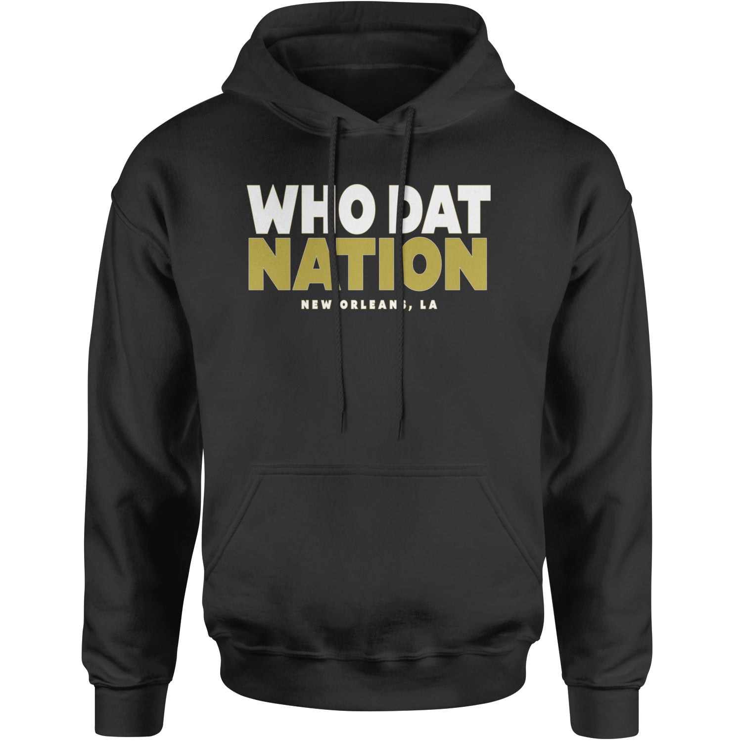 New Orleans Who Dat Nation Adult Hoodie Sweatshirt Black