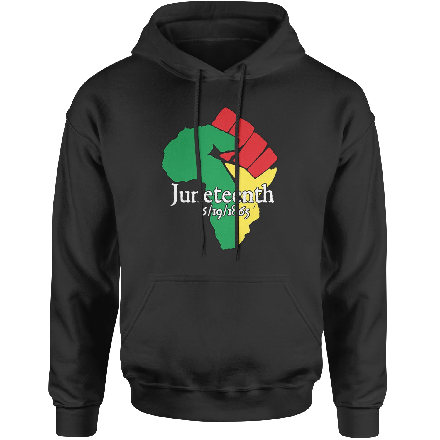 Juneteenth Raised Fist Africa Celebrate Emancipation Day Adult Hoodie Sweatshirt Forest Green