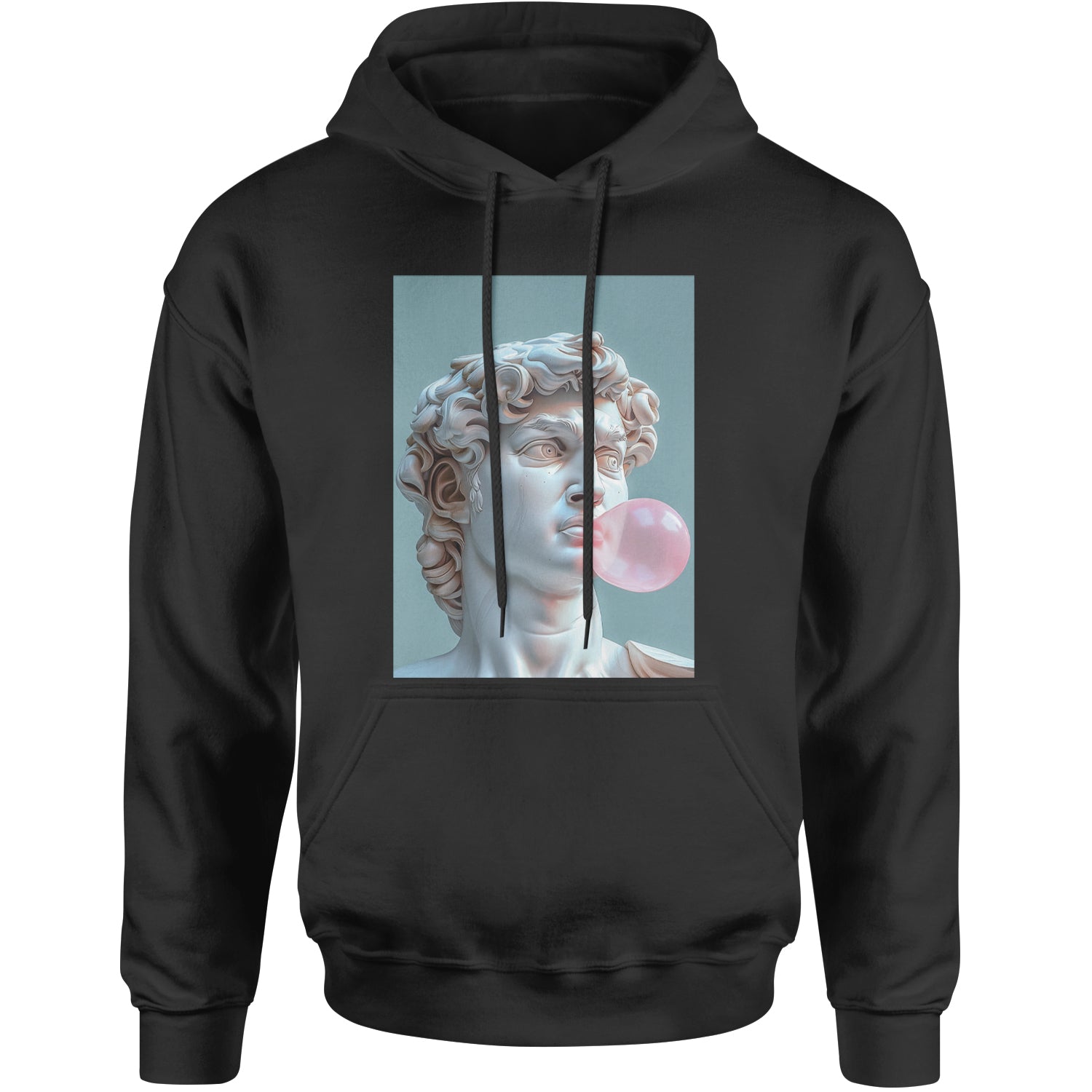 Michelangelo's David with Bubble Gum Contemporary Statue Art Adult Hoodie Sweatshirt Pacific