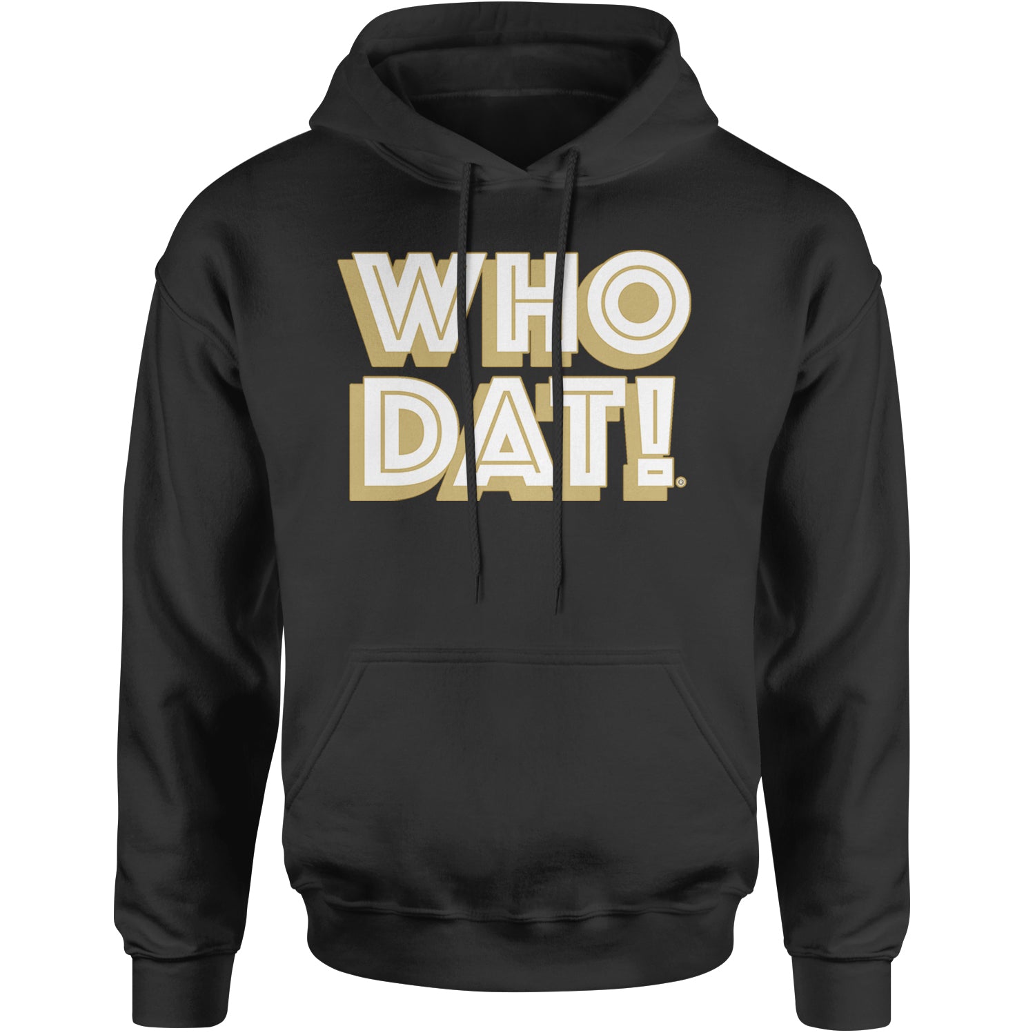 Who Dat Nation Big Bold New Orleans Adult Hoodie Sweatshirt Black