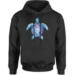 Ocean Aura Tie-Dye Sea Turtle Adult Hoodie Sweatshirt Black
