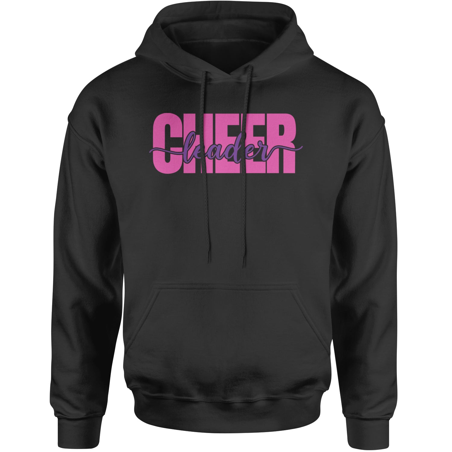 Cheerleader with Scripted Flair Adult Hoodie Sweatshirt Black