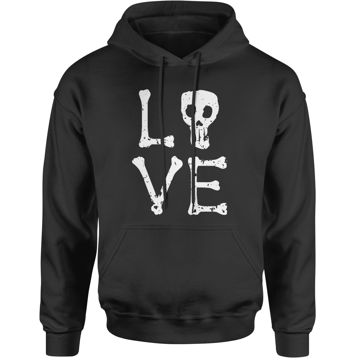 Love Skeleton Bones Adult Hoodie Sweatshirt Black