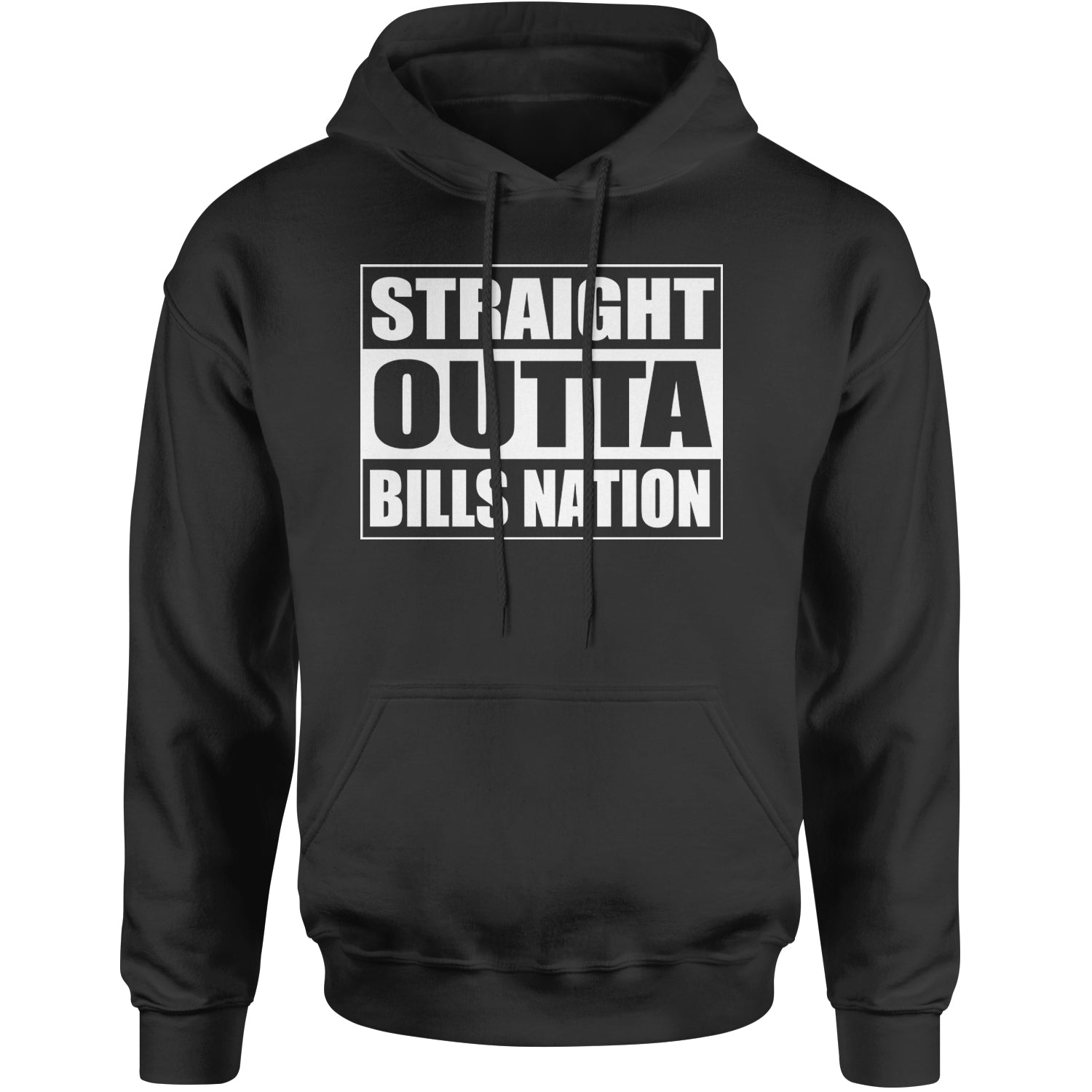 Straight Outta Bills Nation  Adult Hoodie Sweatshirt Blue Ocean