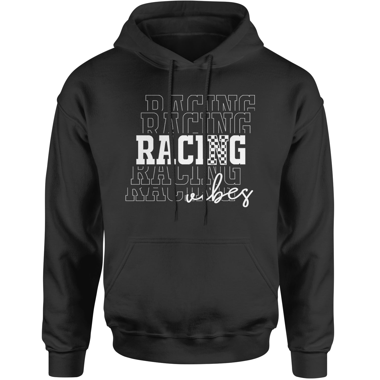 Racing Vibes Adult Hoodie Sweatshirt Black