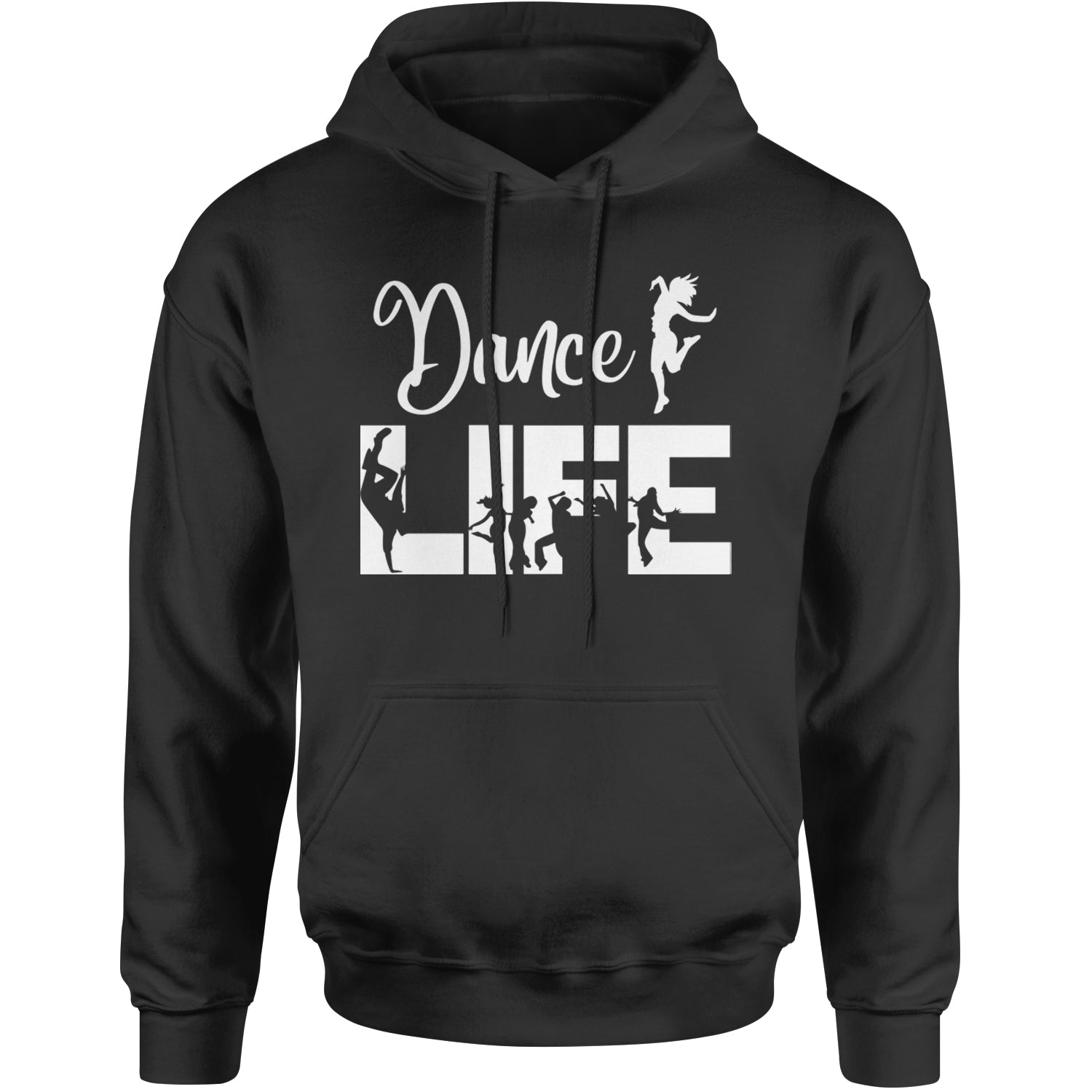 Dance Life Silhouette Dancers Adult Hoodie Sweatshirt Black