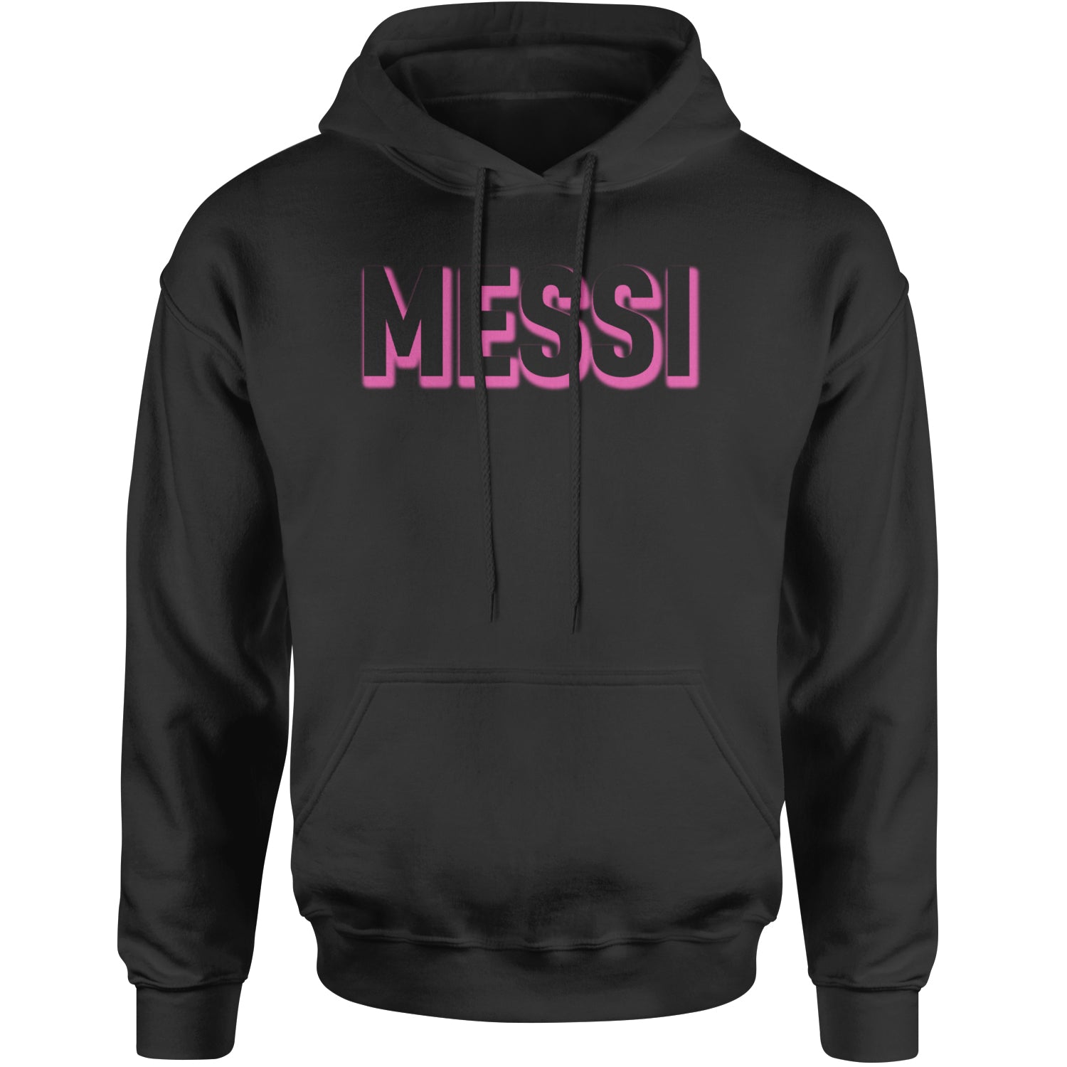 Messi OUTLINE Miami Futbol Adult Hoodie Sweatshirt Black