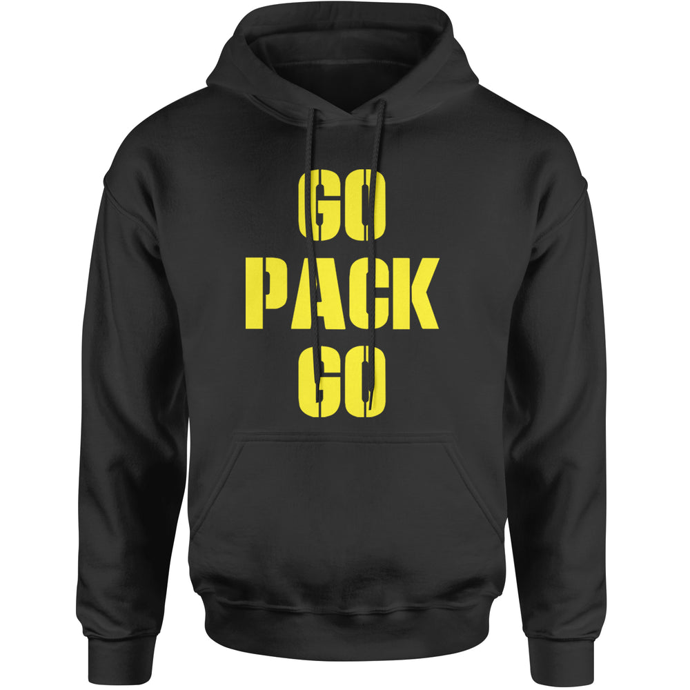 Go Pack Go Green Bay Adult Hoodie Sweatshirt Black