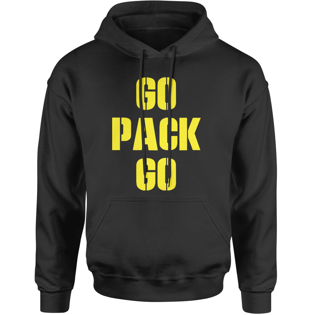 Go Pack Go Green Bay Adult Hoodie Sweatshirt Black