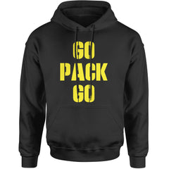 Go Pack Go Green Bay Adult Hoodie Sweatshirt Black