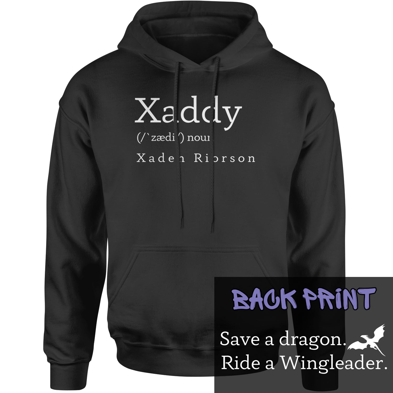 Xaddy Save A Dragon Ride A Wingleader Adult Hoodie Sweatshirt Black