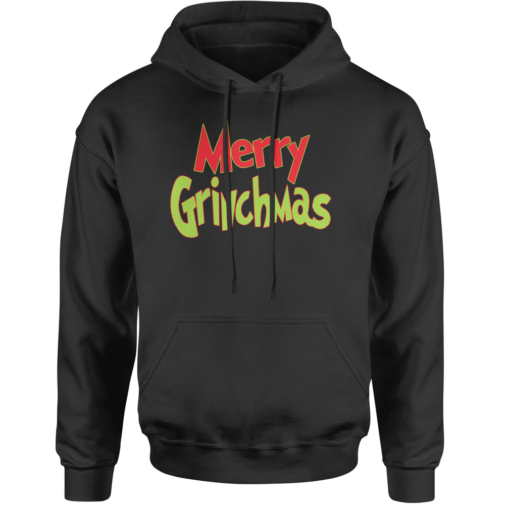 Merry Grinchmas Jolly Merry Christmas Adult Hoodie Sweatshirt Black