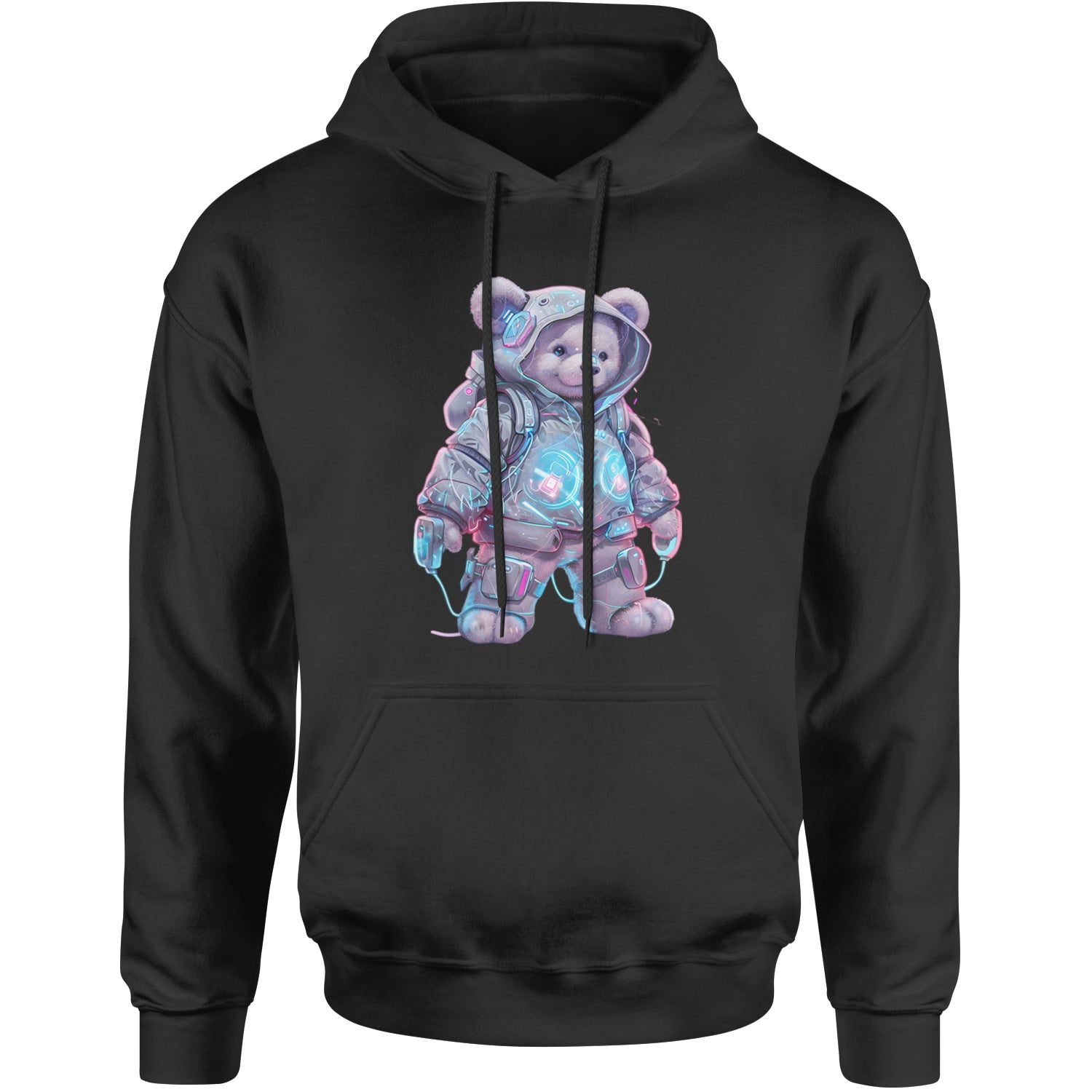 Cyberpunk Adventure Urban Graffiti Bear Adult Hoodie Sweatshirt Black