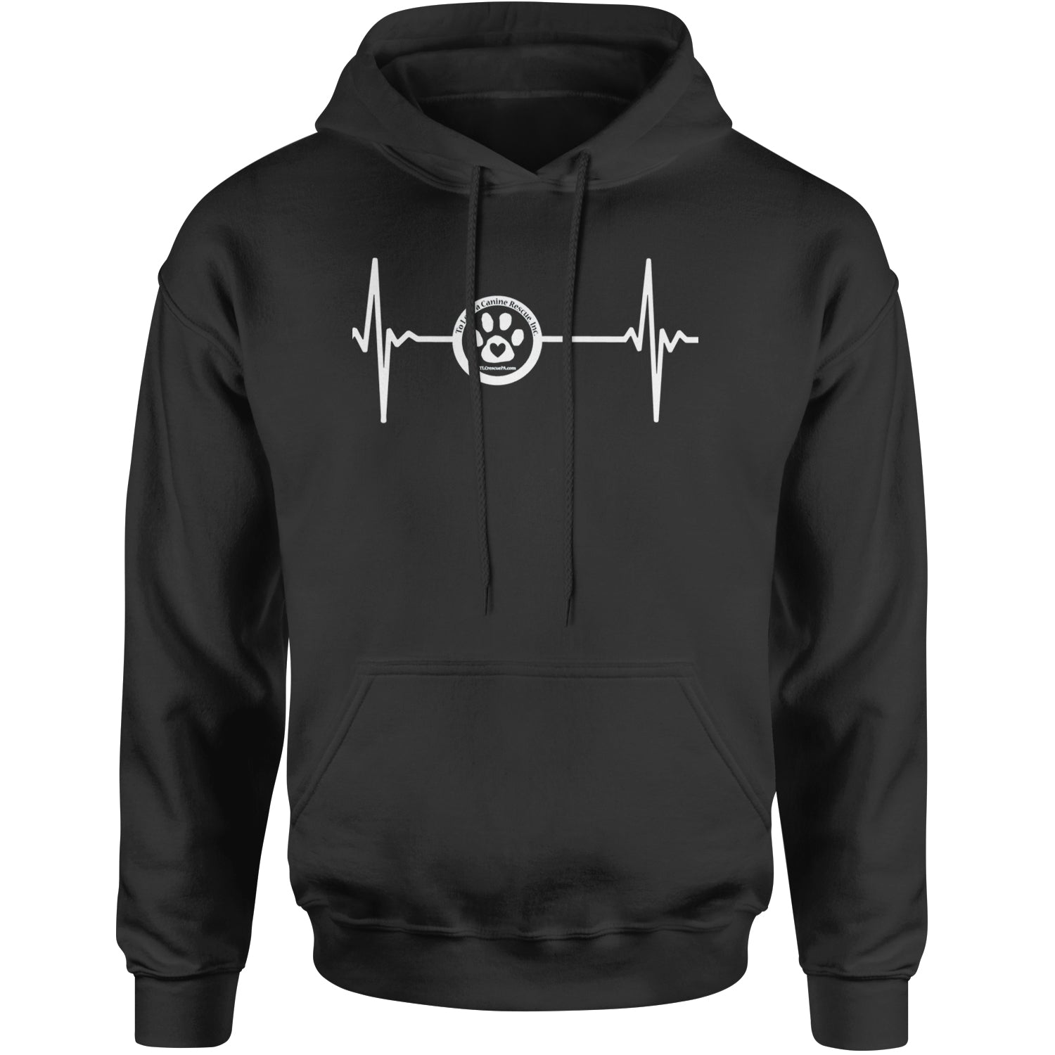 TLC Rescue Heartbeat Adult Hoodie Sweatshirt Black