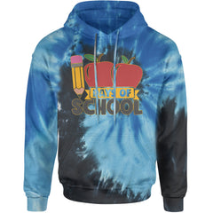 100 Days Of School Apple Pencil Adult Hoodie Sweatshirt Blue Ocean