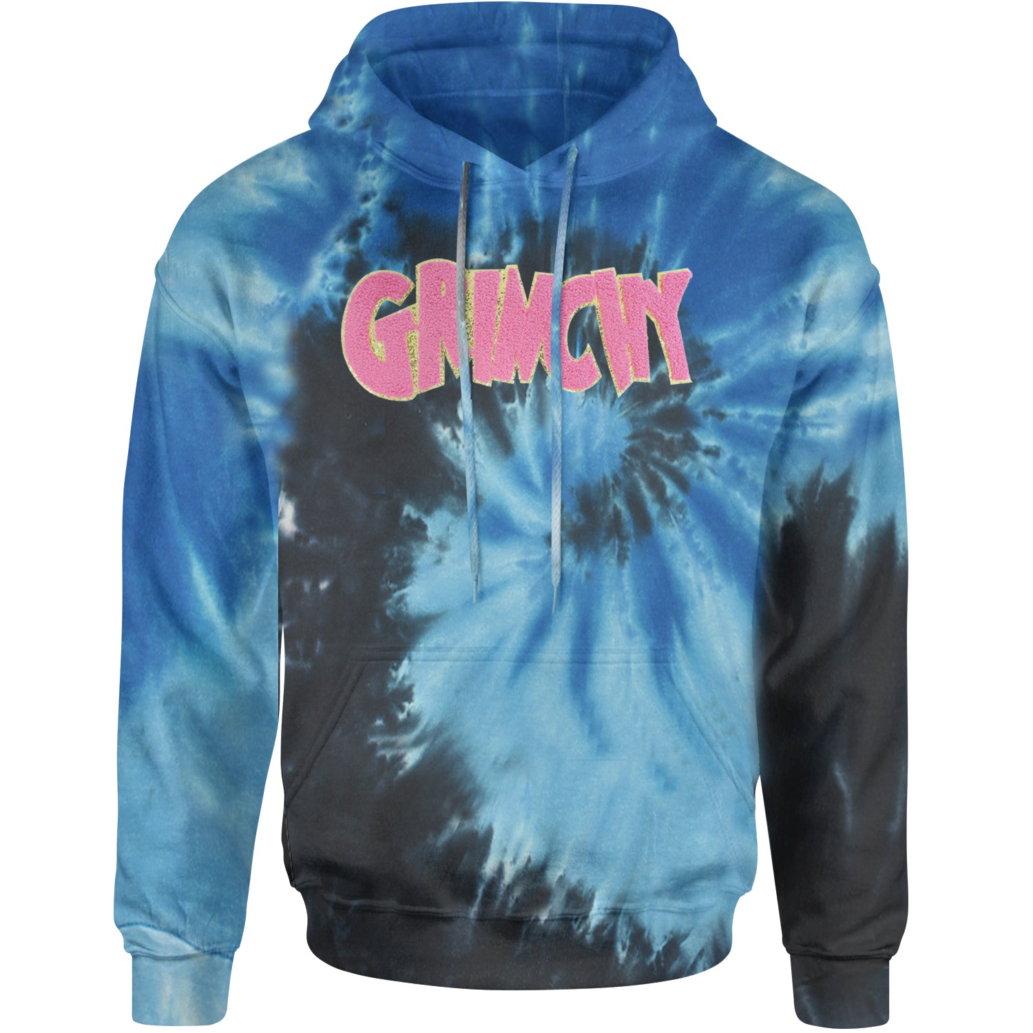 Pink Gr-nchy Chenille Patch Adult Hoodie Sweatshirt Blue Ocean