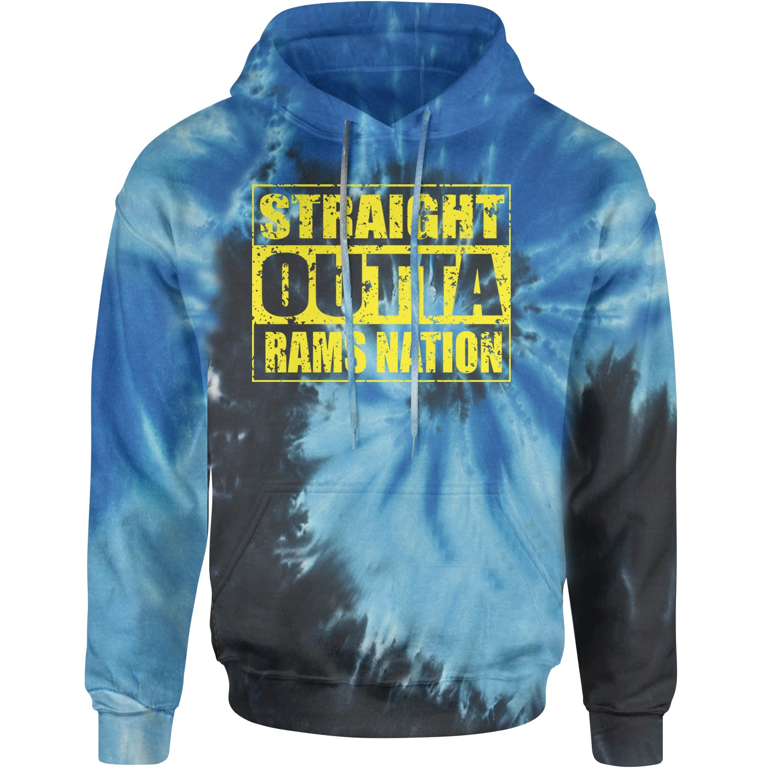 Straight Outta Rams Nation   Adult Hoodie Sweatshirt Blue Ocean