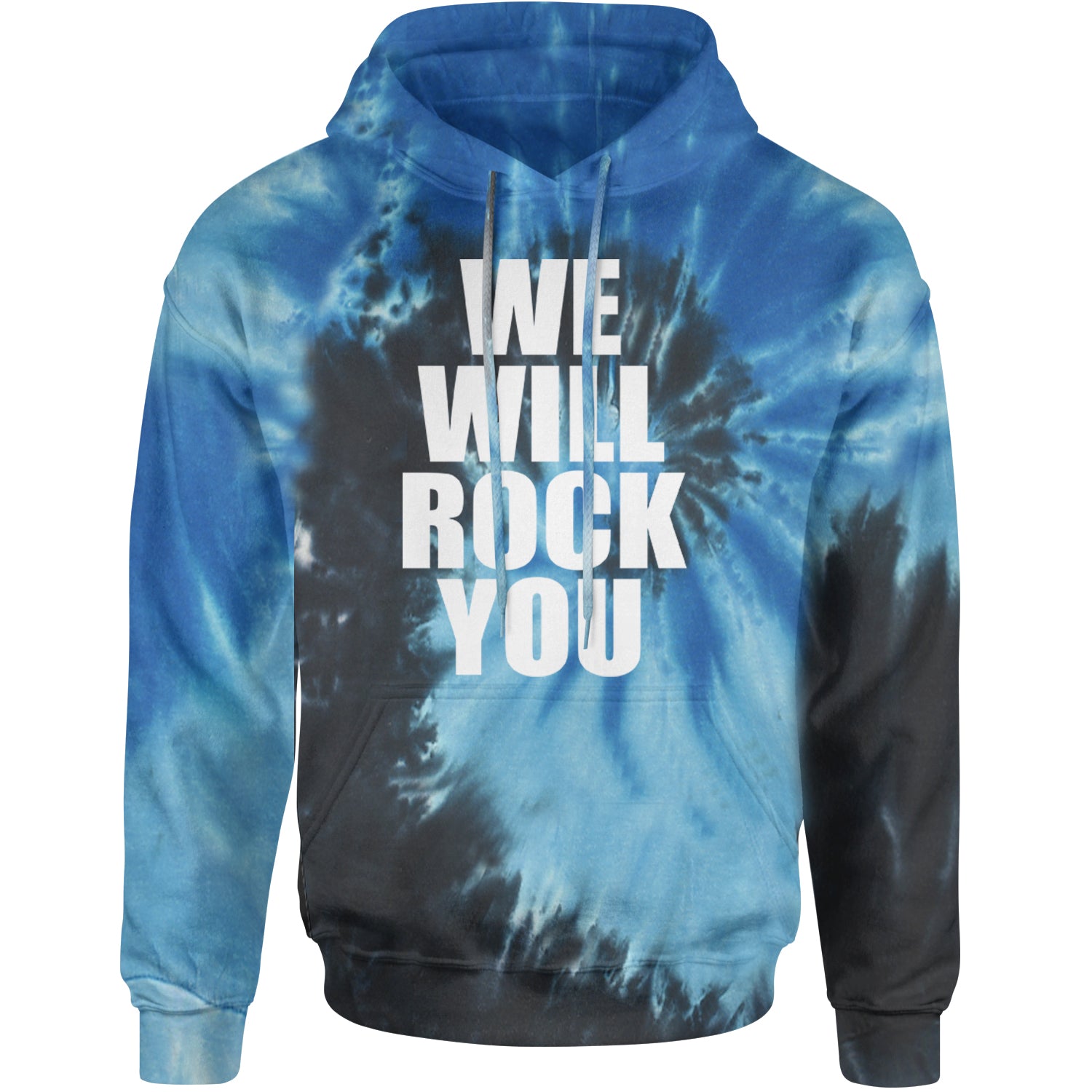 We Will Rock You Adult Hoodie Sweatshirt Blue Ocean