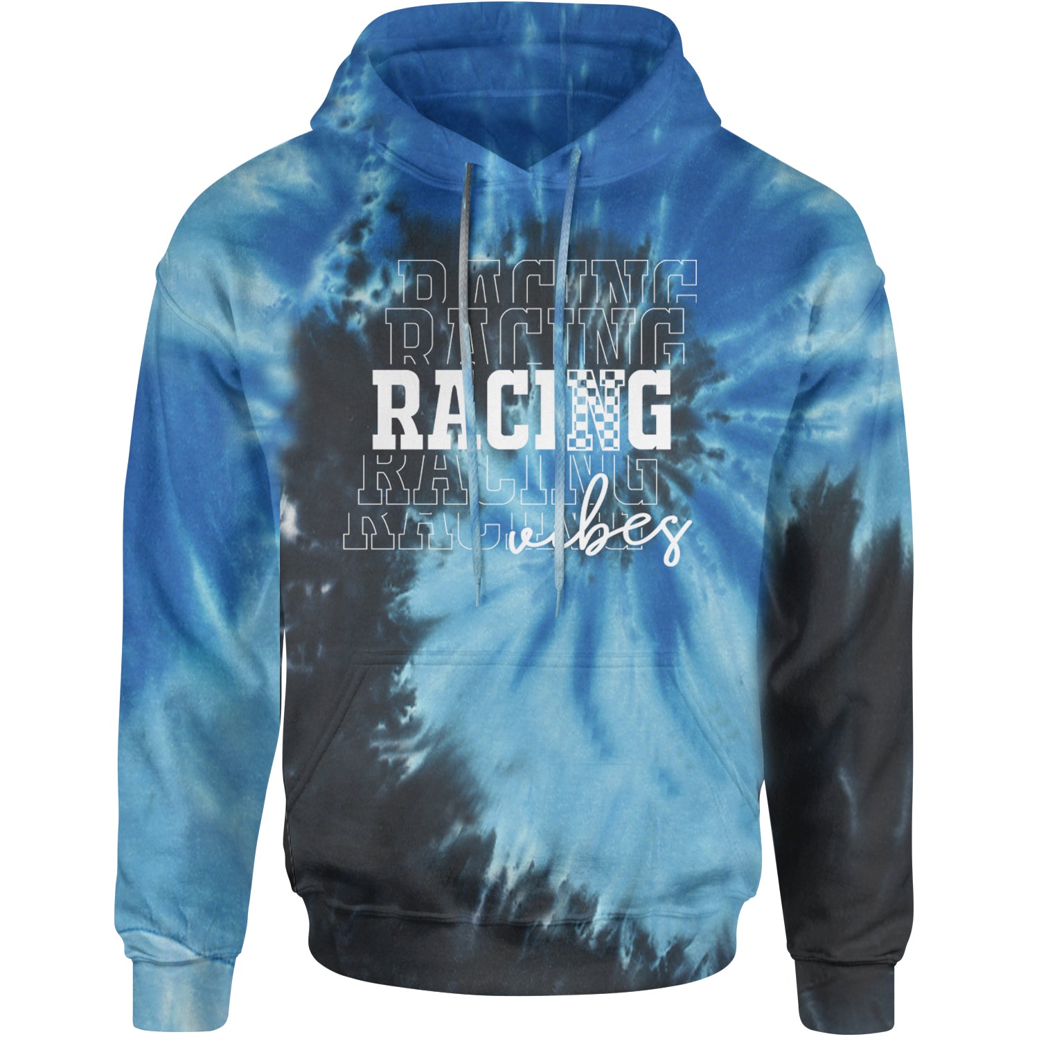 Racing Vibes Adult Hoodie Sweatshirt Blue Ocean