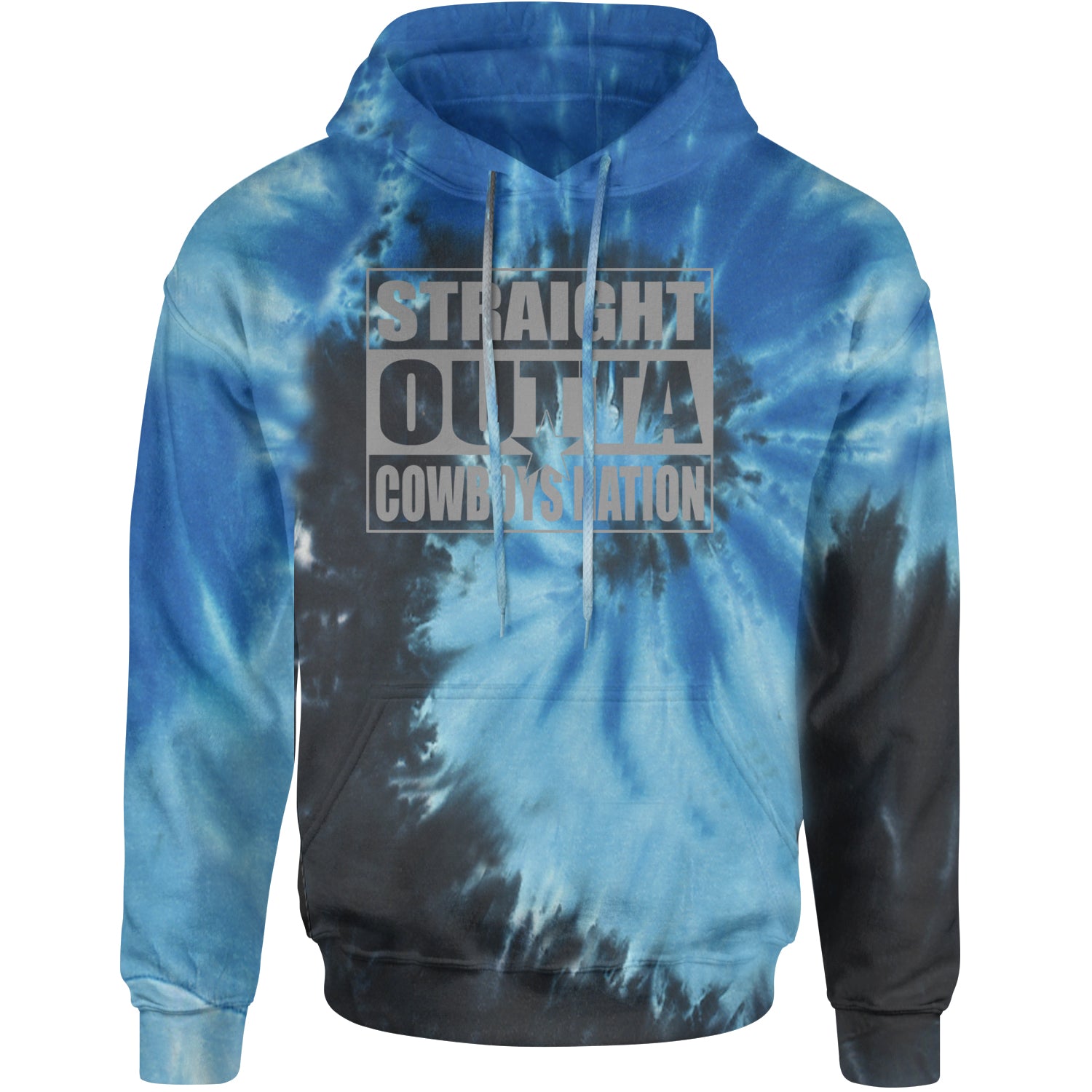 Straight Outta Cowboys Nation   Adult Hoodie Sweatshirt Blue Ocean