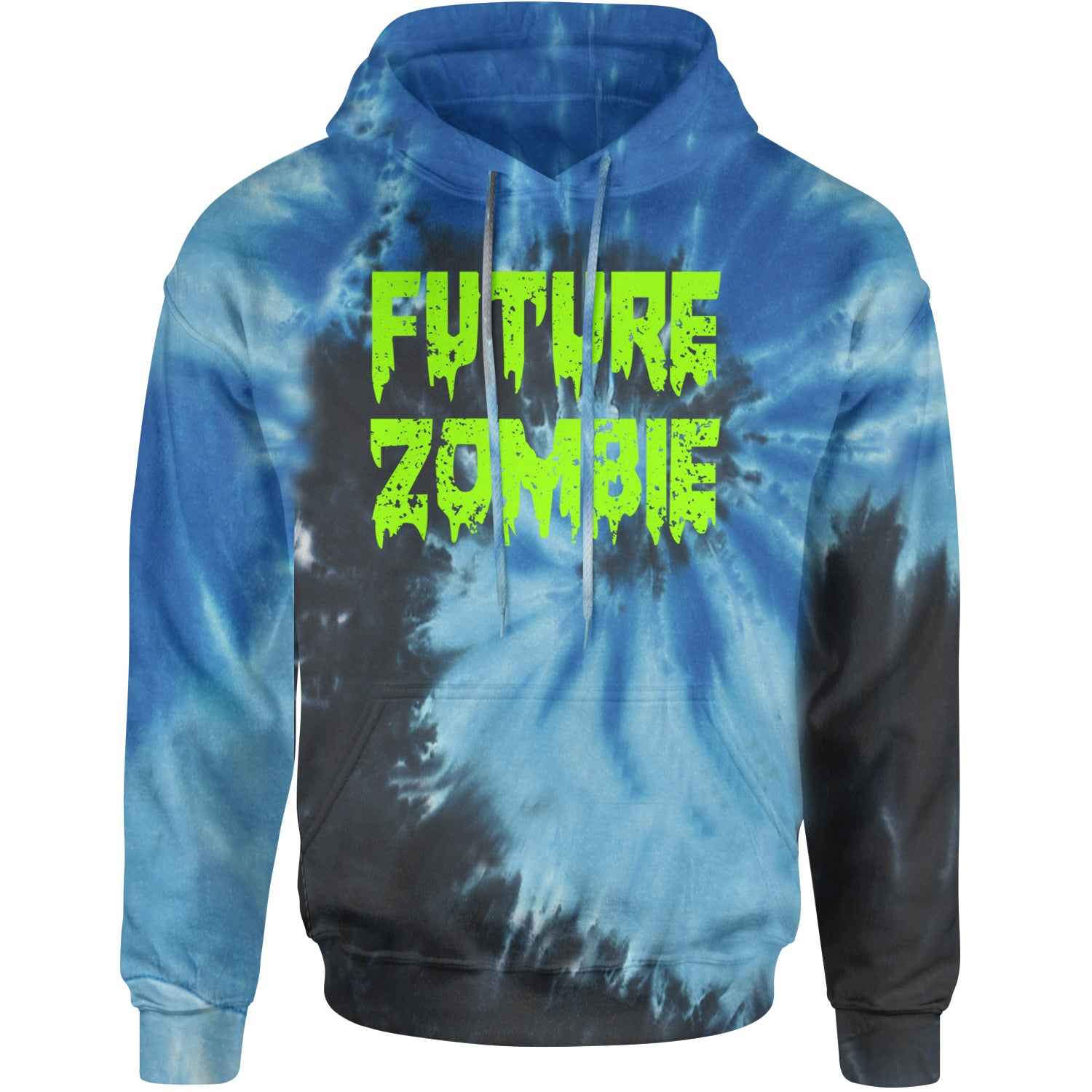 Future Zombie Horror Adult Hoodie Sweatshirt Blue Ocean