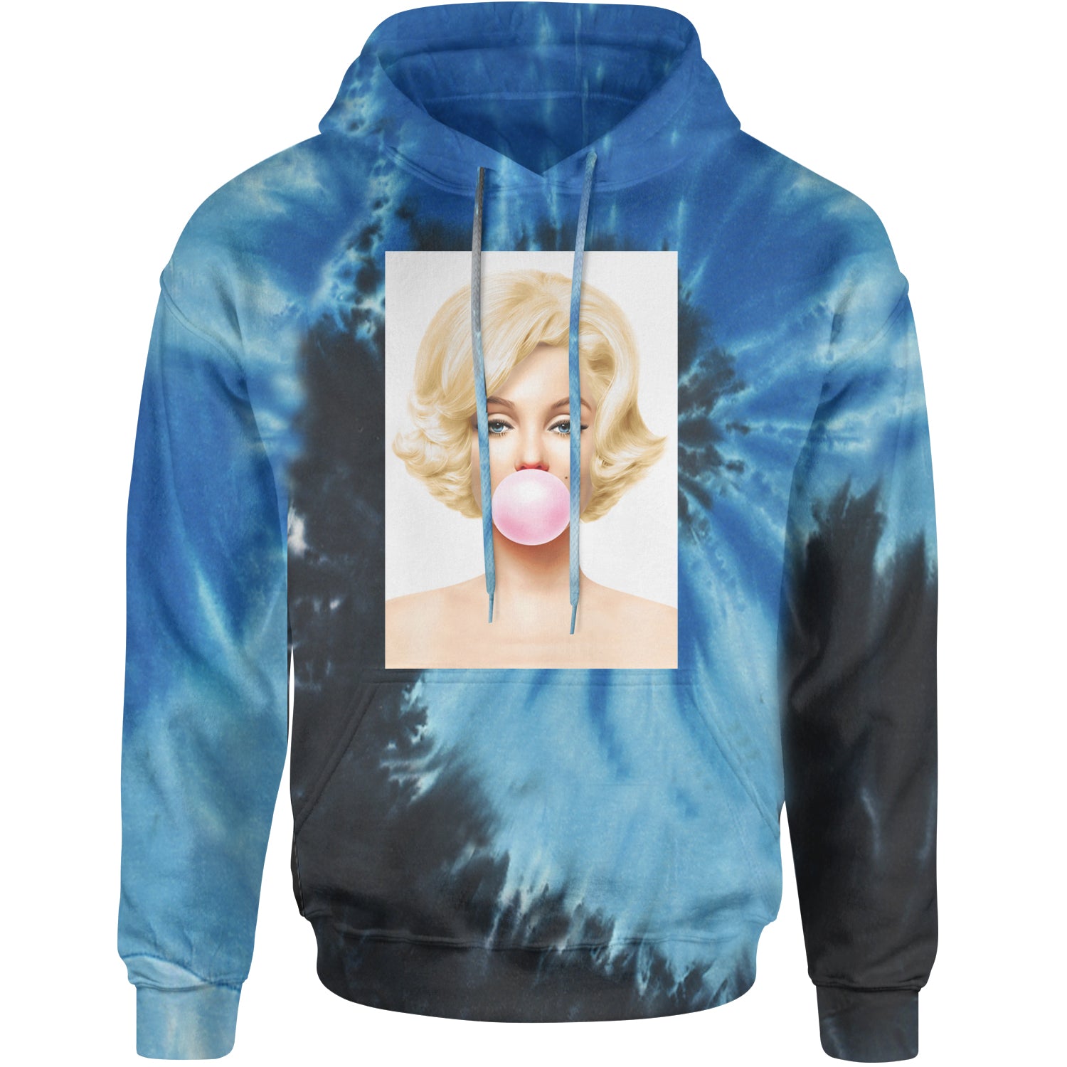 Ms. Monroe Pink Bubble Gum American Icon Adult Hoodie Sweatshirt Blue Ocean