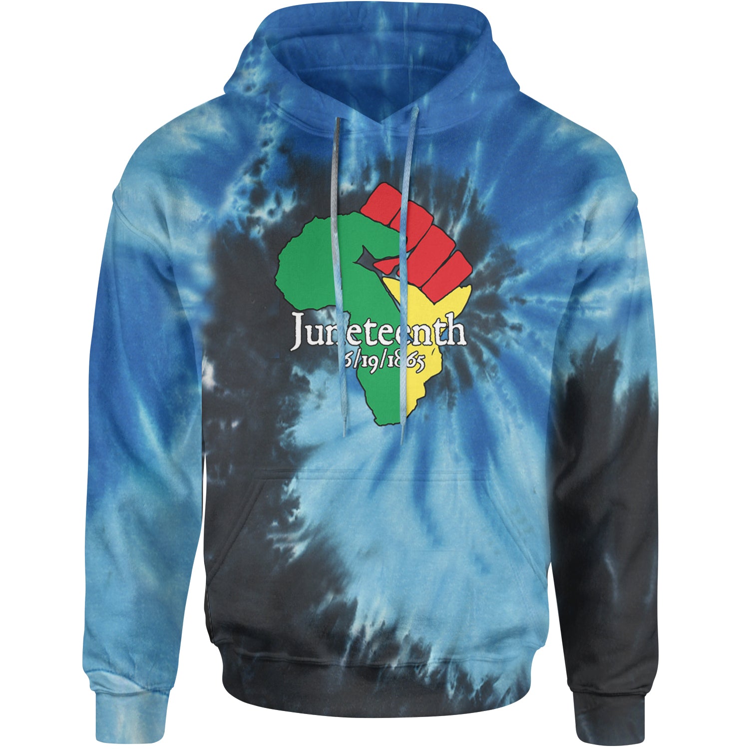 Juneteenth Raised Fist Africa Celebrate Emancipation Day Adult Hoodie Sweatshirt Blue Ocean