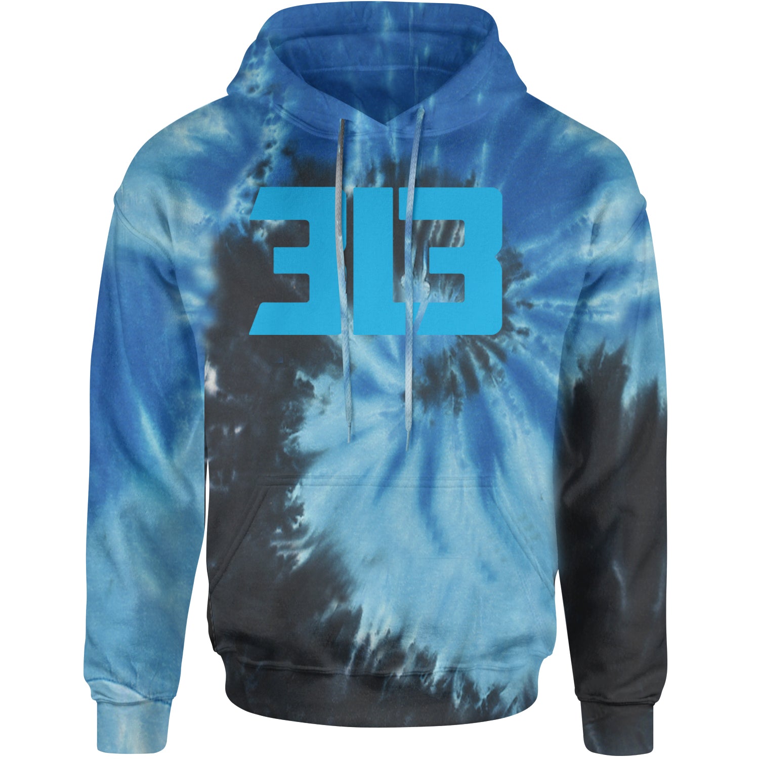 3L3 From The 313 Detroit Football Adult Hoodie Sweatshirt Blue Ocean