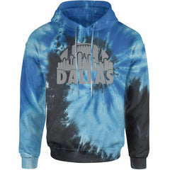 Dallas Texas Skyline Adult Hoodie Sweatshirt Blue Ocean