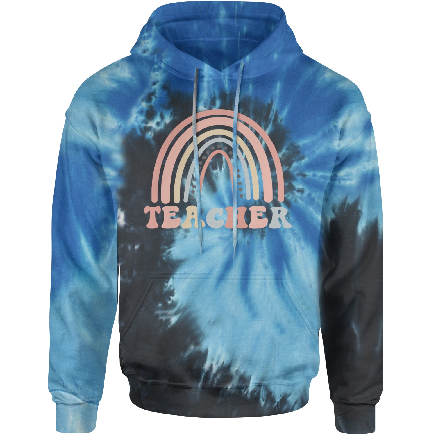 Teacher Pastel Rainbow Adult Hoodie Sweatshirt Blue Ocean